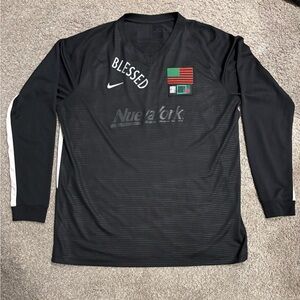 Vintage Nike Dri-Fit New York Blessed Long Sleeve Soccer Jersey XXL Black